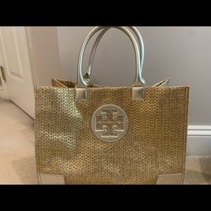 Tory Burch woven beach tote